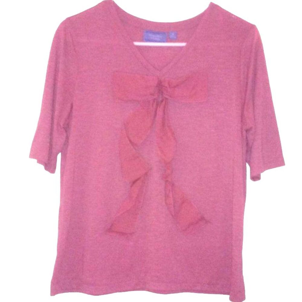 Simply Vera Vera Wang women’s medium mauve rose pink blouse with bow detail